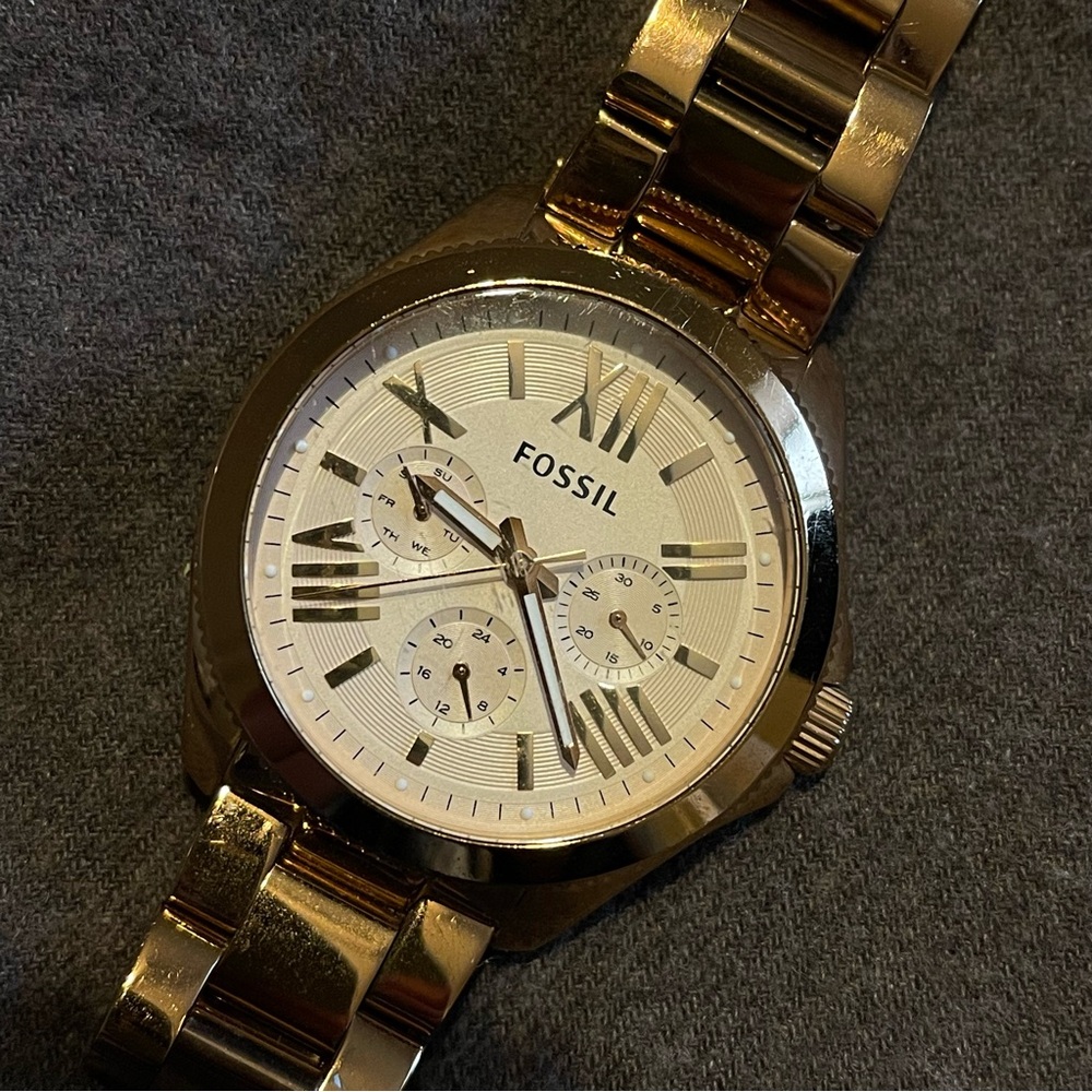 Fossil Rose Gold Chronograph Watch